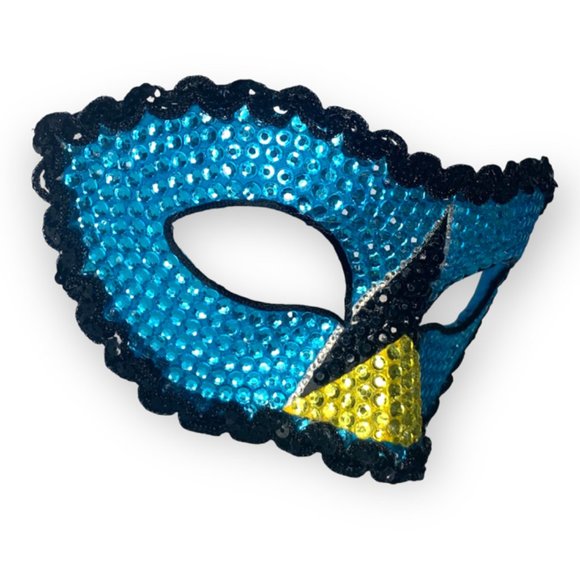Saint Lucia Eye Patch Masquerade Mask Covered in Crystals and Rhinestones - Picture 4 of 4